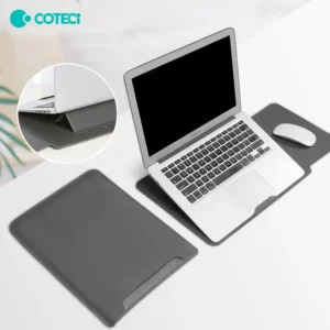 Pochette black Premium pour MacBook avec Support Intégré – Imperméable en Cuir PU (13" à 16")